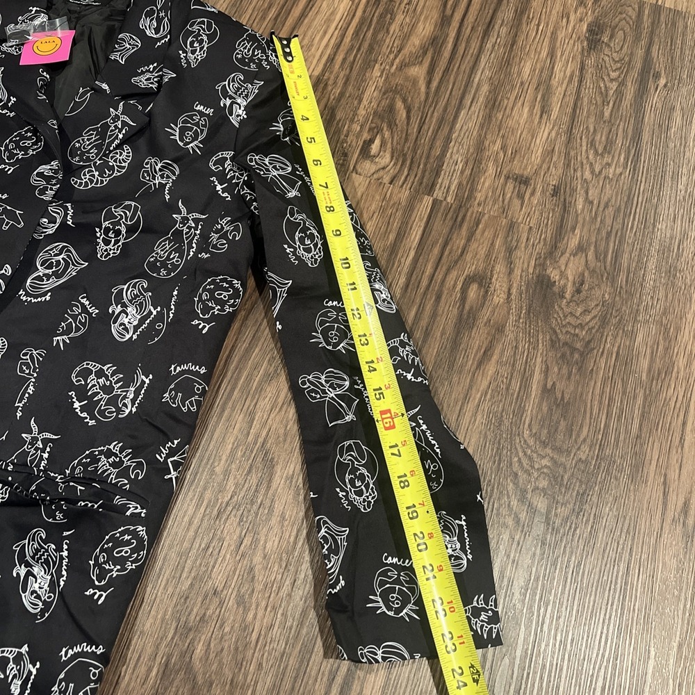 Dressed in LaLa Make Me Wanna Lala Boyfriend Blazer Zodiac Black Size M - Picture 8 of 10